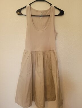 Zenana Outfitters Taupe Sleeveless Ribbed Tank Midi Dress